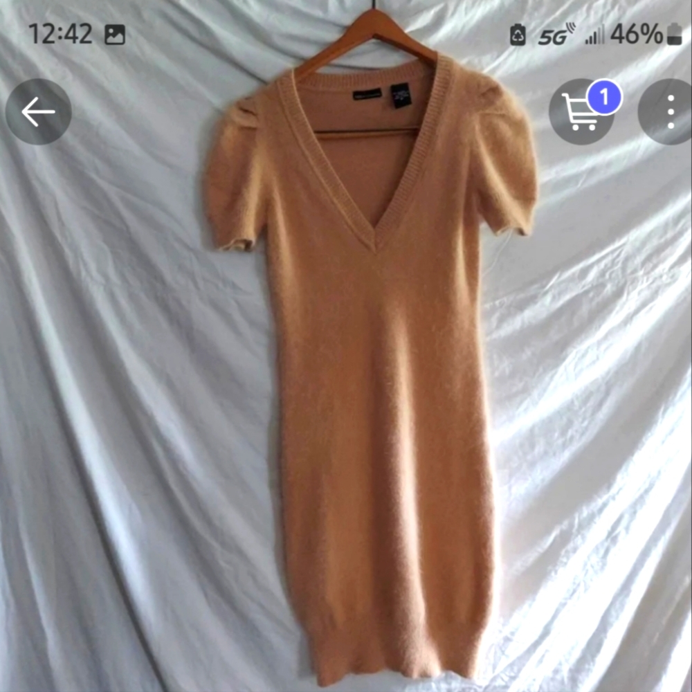 Fairy Grunge Angora short sleeve sweater tunic medium